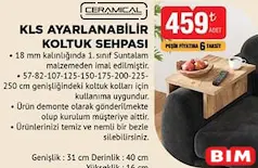 CERAMİCAL KLS AYARLANABİLİR KOLTUK SEHPASI